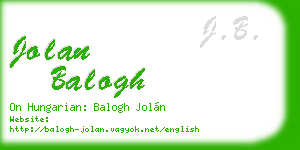 jolan balogh business card